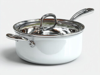 Saucepan, white background