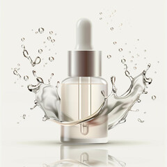 Dropper Serum Bottle with Liquid Splash