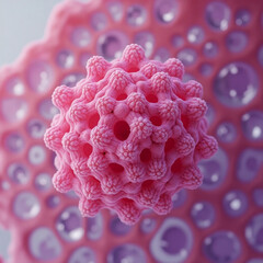 Light Microscopy (LM) of pollen grains:
1. [Structure] Exine with pores and ridges
2. [Stain] Basic Fuchsin (pink) for contrast
3. [Size] 20-50μm diameter range