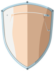 Fototapeta premium Illustration of an abstract shield, defense and protection symbol, safety object, medieval emblem, clear glass shield