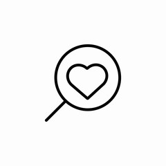 search heart find icon sign vector