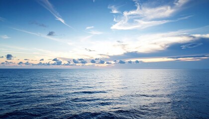 Fototapeta premium Calm Ocean Sunset Wide Landscape