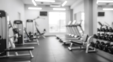 Fototapeta premium Blurred scene inside an empty gym