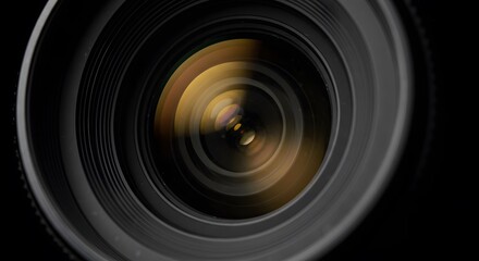 A close-up of a camera lens