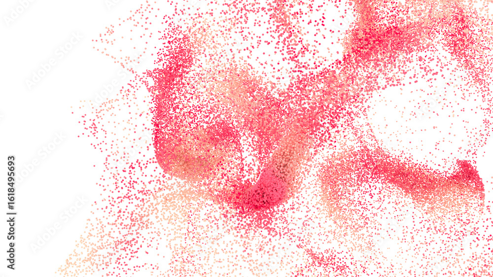 Poster beautiful abstract background image featuring a burst of pink and orange particles. perfect for desi