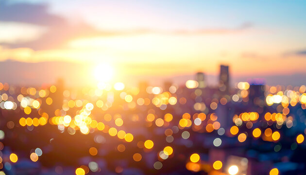 Skyline im Sonnenuntergang unscharf