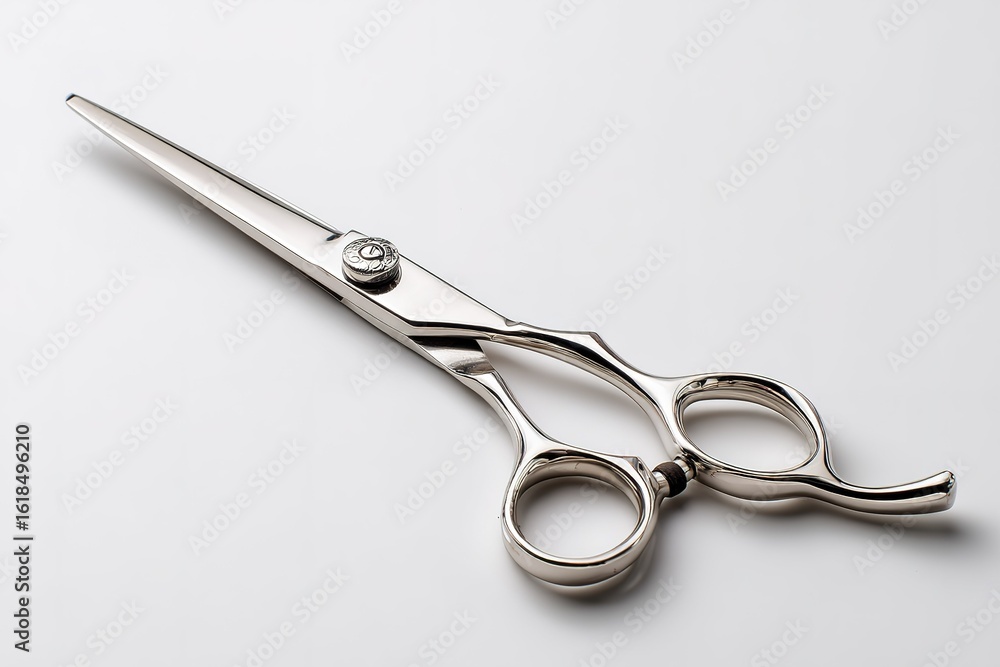 Poster high-quality professional scissors resting on a smooth surface showcasing their elegant design and s