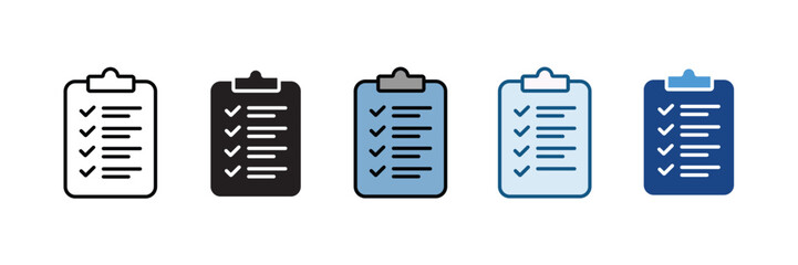 Set of Checklist Icons – Minimalist and Flat Styles