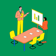 Entrepreneur Presenting Product to Client