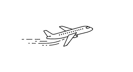 Minimalist Line Art Illustration of an Airplane