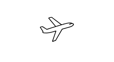 Minimalist Line Art Illustration of an Airplane