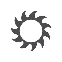 Circular Saw Blade Icon: A stark, flat-lay image presents a sharply detailed circular saw blade, a symbol of industry and precision.