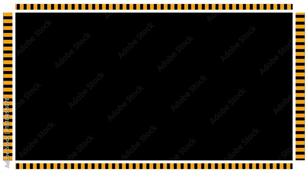 Poster video frame border rectangle shape with dash animation on black background