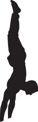 Silhouette of a graceful woman with flowing hair in artistic vector style