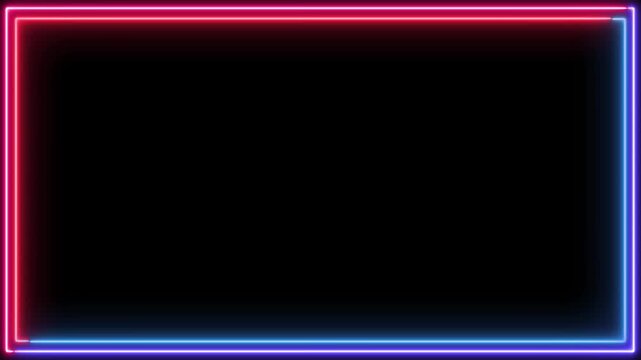 Beautiful neon color glowing rectangle animation for live streaming, podcasting, and more.