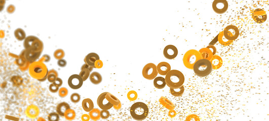 Abstract background with golden rings and glitter. Perfect for celebratory designs.