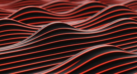 Stunning modern abstract background with dynamic red waves on black for professional design projects and impactful visuals