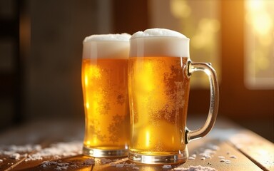 a background image of very cold beer for international beer day. High quality