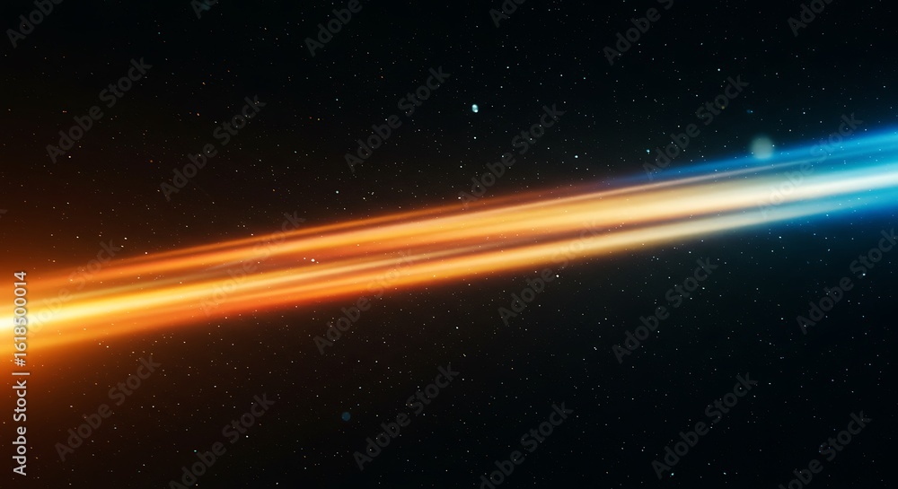 Poster abstract cosmic light streams in deep space with stars