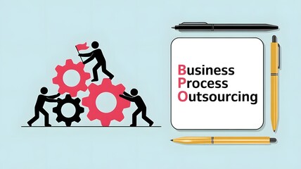 outsourcing business concept with people for website template banner design, Business Process Outsourcing Industry turn Challenges into Opportunities, BPO services, created with generative ai