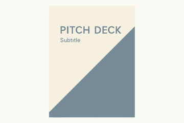 Pitch Deck: A minimalist design for a pitch deck, featuring clean lines, contrasting colors, and clear typography.