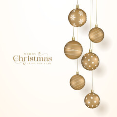 Merry Christmas and Happy New Year greeting card vector poster. Christmas elegant invitation template. Christmas and Happy New Year decoration border with fir branches background.