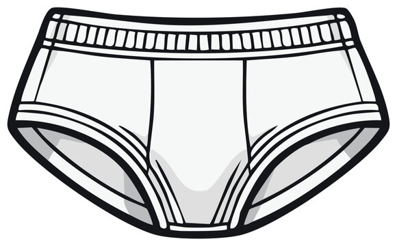 Vector illustration of classic white mens briefs underwear clothing item