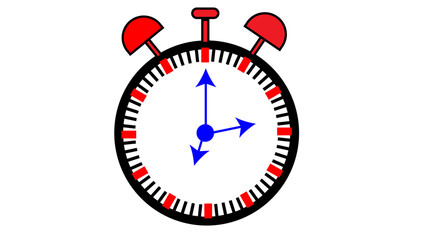 Stopwatch animation icon moving arrow . Stopwatch Loop Realtime on white background.