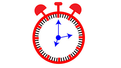 Animated black clock icon featuring rotating 