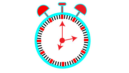 Clock icon neon light 24 hour day fast speed, and the blue clock icon