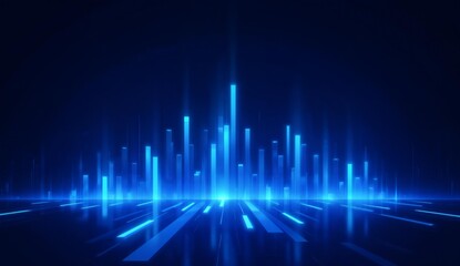 Abstract Blue Light Bars with Dynamic Reflections