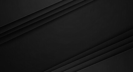 Striking modern black background with elegant layered lines for tech, design, and professional presentations