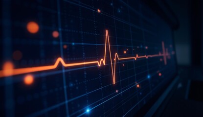 Digital ECG Display with Heartbeat Pulse