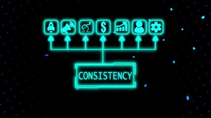 4k Animated digital graphic depicting consistency in teamwork and business strategy, Business, Internet and network concept teamwork, technology, telecommunication graphics concept.. - Powered by Adobe