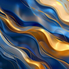 Abstract Liquid Gradient Flow (Blue-Gold)