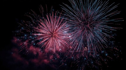 Naklejka premium Spectacular Nighttime Fireworks Display