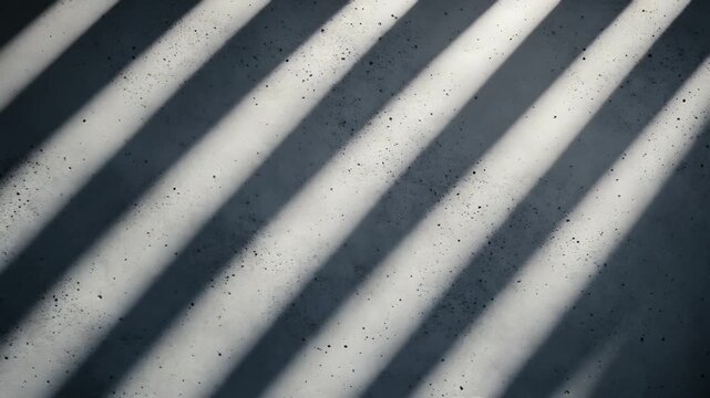 Time-lapse of diagonal shadows on a concrete wall. Abstract, minimalist, mystery. Dramatic light and high contrast. Ideal for film noir, art projects, and background textures.