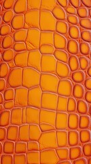 Vibrant orange crocodile skin texture with detailed scale pattern