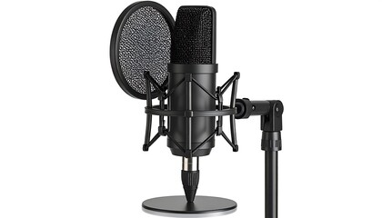 Black studio microphone