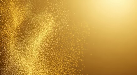 Golden shimmering particles gracefully swirling against a soft, glowing background, creating a magical ambiance