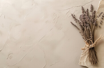 avender tied with twine paper