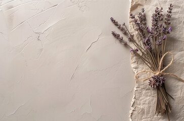 avender tied with twine paper