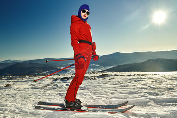 confident ski stance