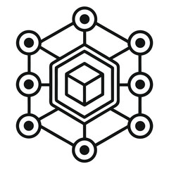 blockchain icon. crypto currency block chain