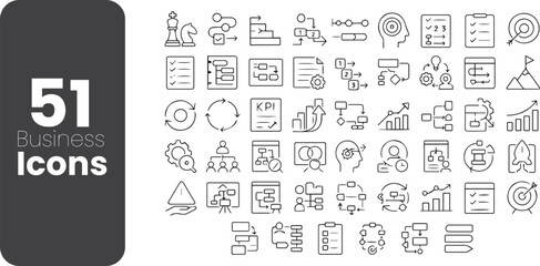 Business icon set. Flat design. Vector EPS10. Illustration.