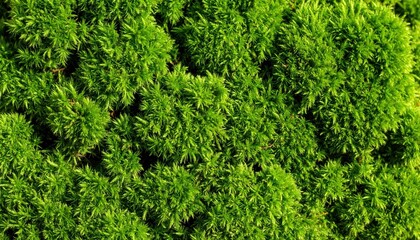 Closeup View Of Vibrant Green Moss Texture