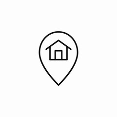 home pin location icon sign vector