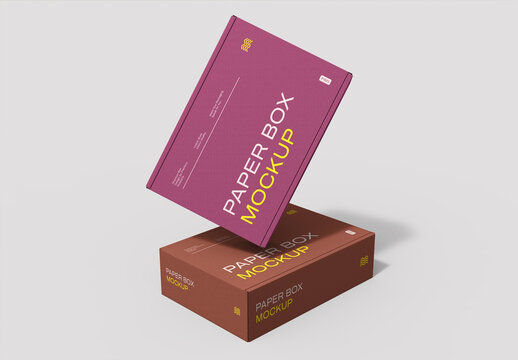 Customizable Product Packaging Paper Box Mockup