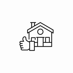 house thumb up icon sign vector
