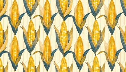 Yellow And Teal Corn Pattern Background